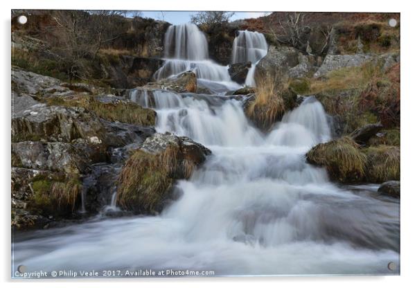 Serenity of Nant Gwynllyn Falls Acrylic by Philip Veale