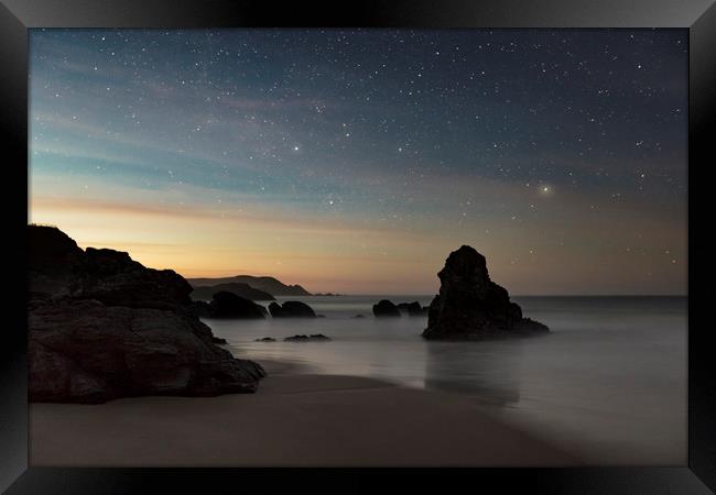 Stary night at Durness Framed Print by Peter Scott
