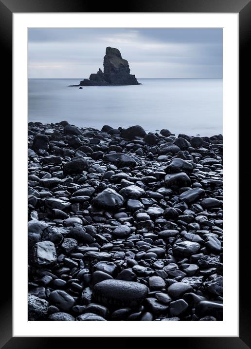 Grey day at Talisker bay Framed Mounted Print by Peter Scott
