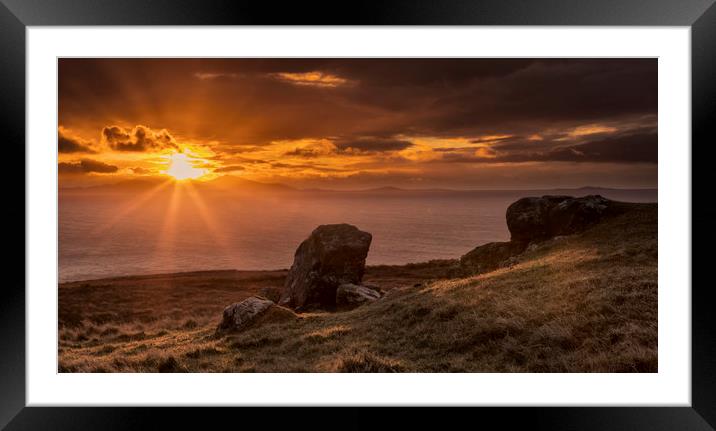 Sunset over the Isle of Lewis Framed Mounted Print by Peter Scott