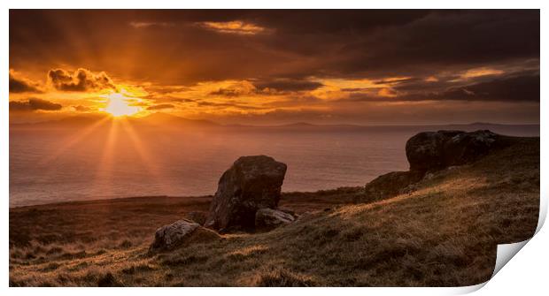 Sunset over the Isle of Lewis Print by Peter Scott