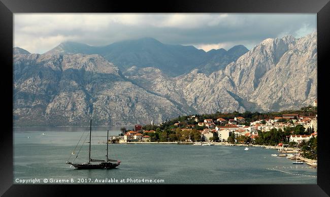 Anchored in Montenegro Framed Print by Graeme B