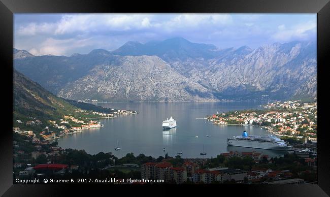 Cruise ships in Montenegro Framed Print by Graeme B