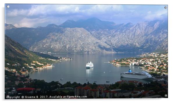 Cruise ships in Montenegro Acrylic by Graeme B