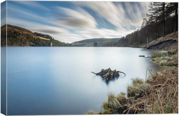 Ladybower reservoir from the top Canvas Print by Peter Scott
