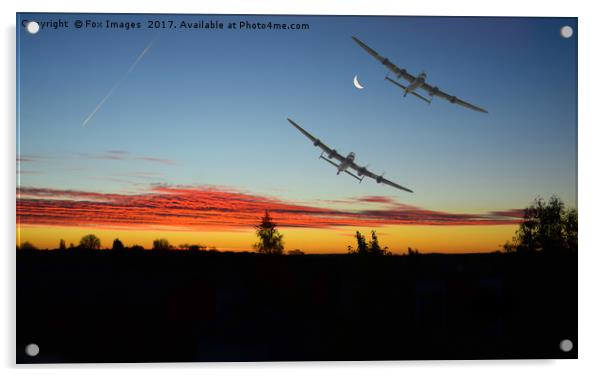 Lancaster Bombers Acrylic by Derrick Fox Lomax