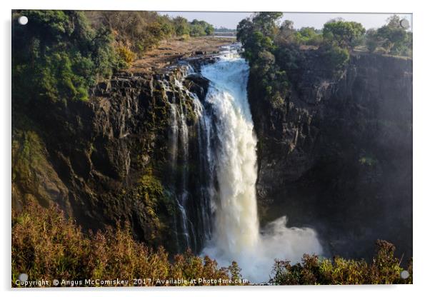 Devil's Cataract - Victoria Falls, Zimbabwe Acrylic by Angus McComiskey