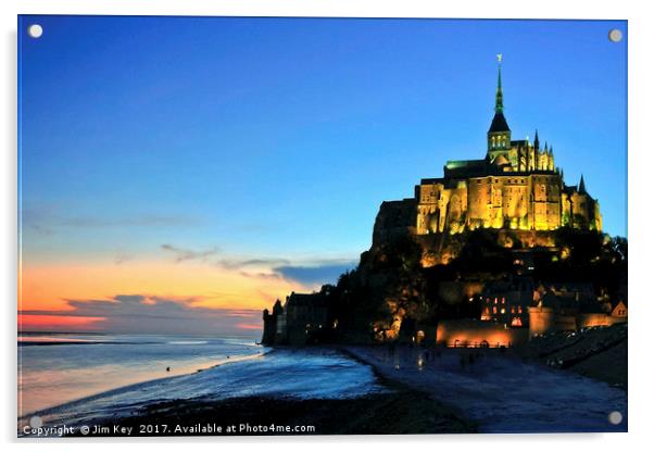 Mont St Michel France Acrylic by Jim Key