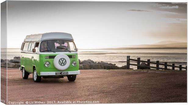 Camper by the Sea Canvas Print by Liz Withey