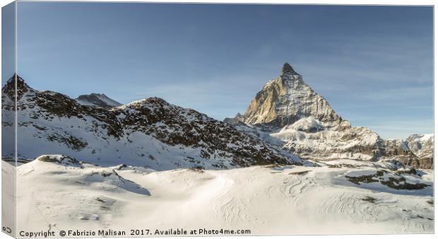 A panoramic view over the Matterhorn mountain peak Canvas Print by Fabrizio Malisan