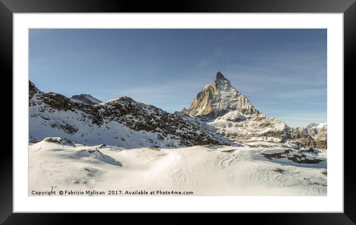 A panoramic view over the Matterhorn mountain peak Framed Mounted Print by Fabrizio Malisan