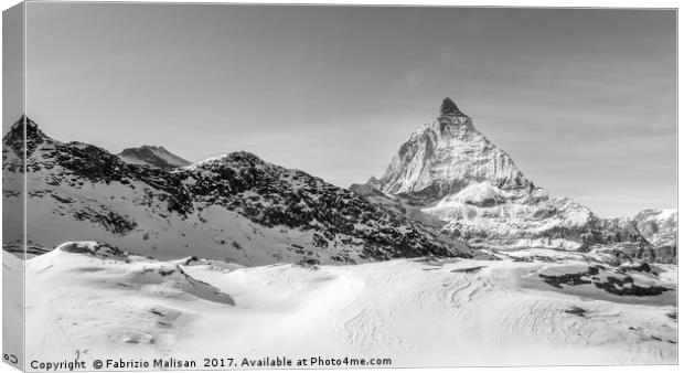A panoramic view over the Matterhorn mountain peak Canvas Print by Fabrizio Malisan