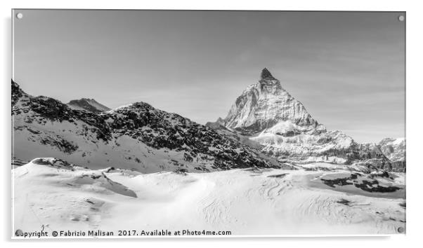 A panoramic view over the Matterhorn mountain peak Acrylic by Fabrizio Malisan
