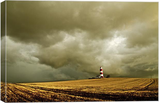 Happisburgh Lighthouse amongst the Clouds Canvas Print by Paul Macro
