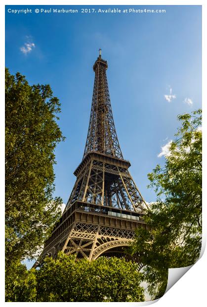 Eiffel Tower Through Trees Print by Paul Warburton