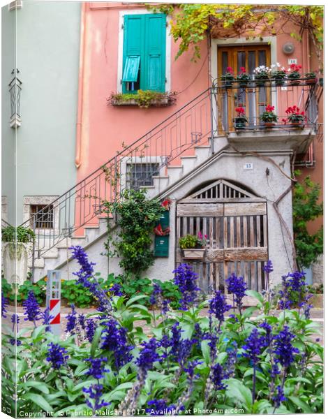 A pretty corner in a countryside village of Italy Canvas Print by Fabrizio Malisan