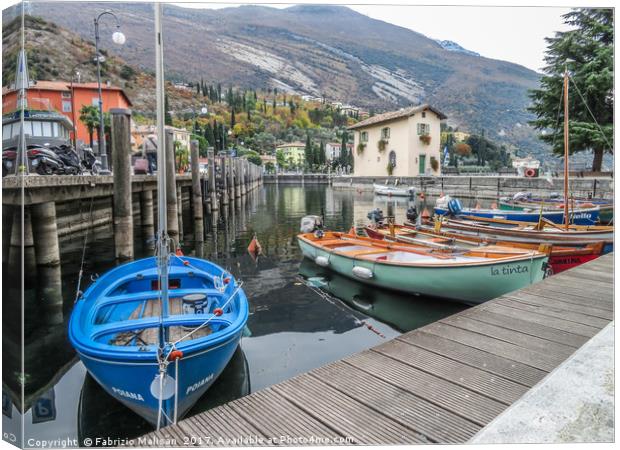 Boats in Torbole sul Garda Trentino Alto Adige Ita Canvas Print by Fabrizio Malisan