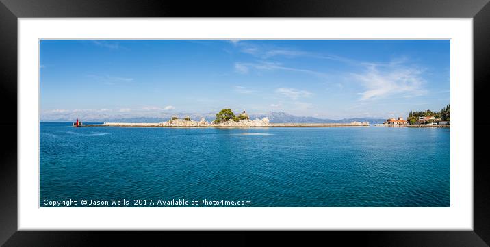 L shaped breakwater of Trpanj harbour Framed Mounted Print by Jason Wells
