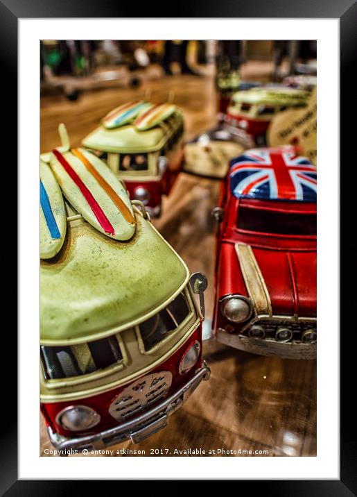 Little Coloured Cars Framed Mounted Print by Antony Atkinson