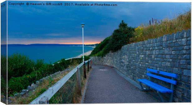 west cliff Sunset Bournemouth Dorset Uk  Canvas Print by Heaven's Gift xxx68