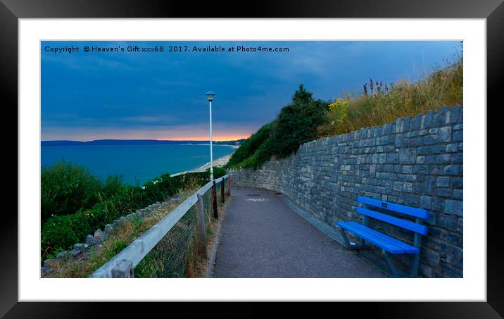 west cliff Sunset Bournemouth Dorset Uk  Framed Mounted Print by Heaven's Gift xxx68