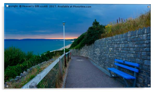 west cliff Sunset Bournemouth Dorset Uk  Acrylic by Heaven's Gift xxx68