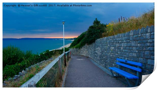 west cliff Sunset Bournemouth Dorset Uk  Print by Heaven's Gift xxx68