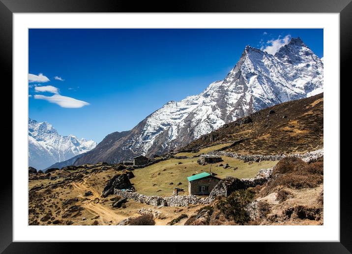 Mountains in Nepal. Himalaya. Framed Mounted Print by Sergey Fedoskin