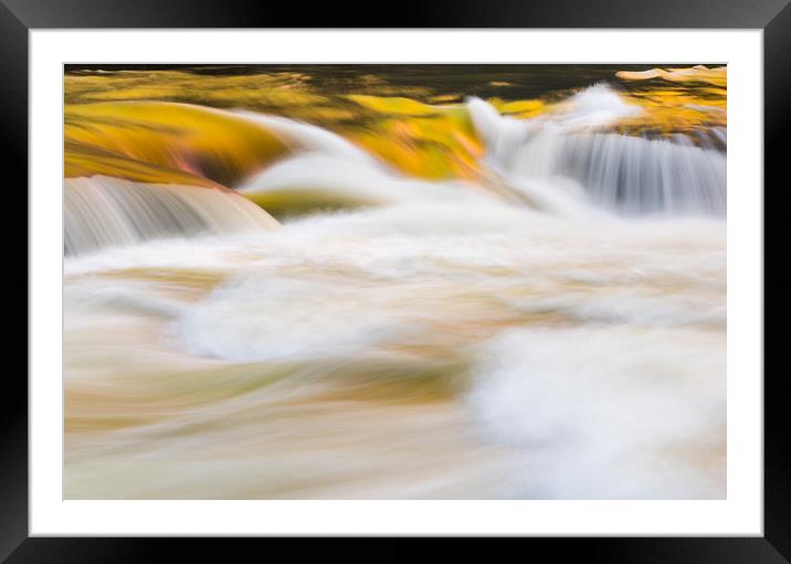 Abstract rendition of heavily flooded waterfall Framed Mounted Print by Steve Heap