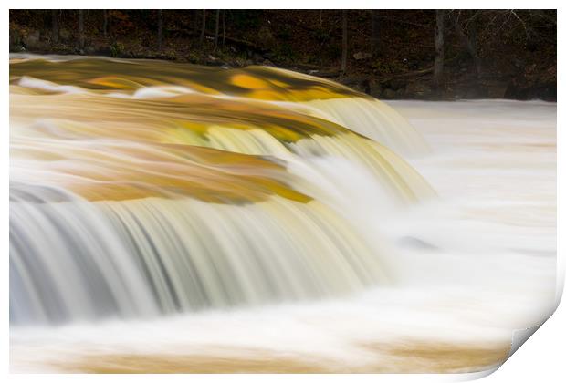 Abstract rendition of heavily flooded waterfall Print by Steve Heap