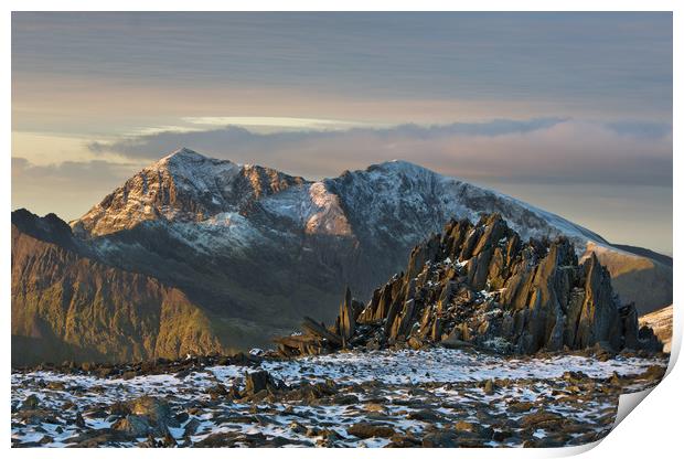 Snowdon and Castell y Gwynt Print by Rory Trappe