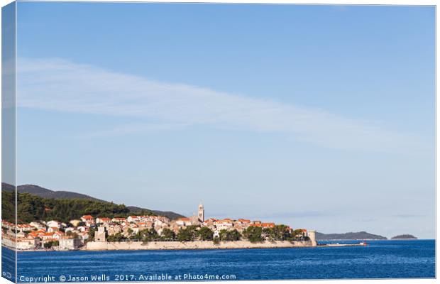 Mini Dubrovnik seen from a boat Canvas Print by Jason Wells