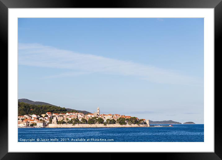 Mini Dubrovnik seen from a boat Framed Mounted Print by Jason Wells