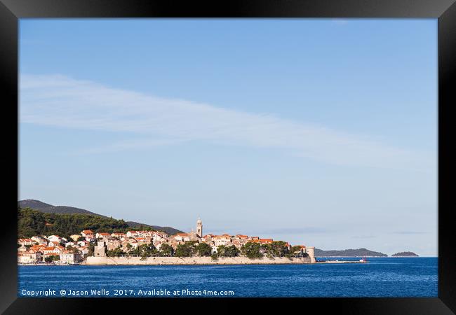 Mini Dubrovnik seen from a boat Framed Print by Jason Wells