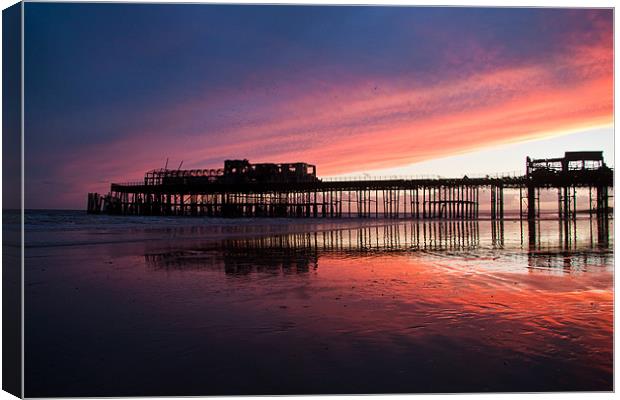Hastings Pier After The Fire Canvas Print by Dawn O'Connor