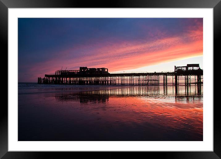 Hastings Pier After The Fire Framed Mounted Print by Dawn O'Connor