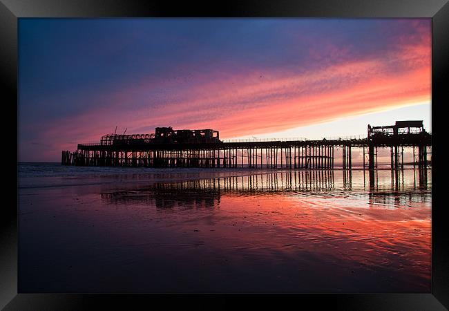 Hastings Pier After The Fire Framed Print by Dawn O'Connor