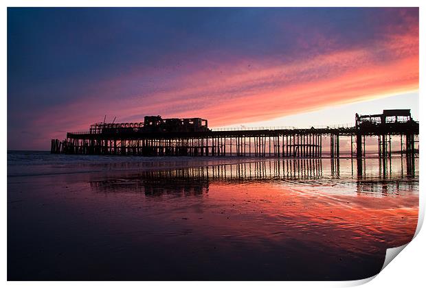 Hastings Pier After The Fire Print by Dawn O'Connor
