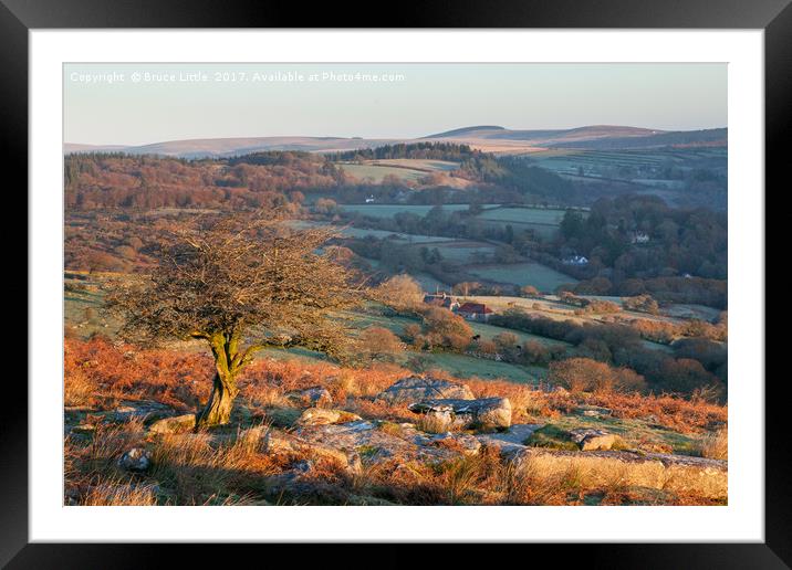 View from Combestone Tor Framed Mounted Print by Bruce Little