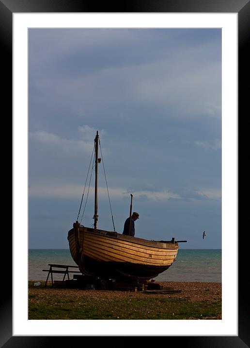 The Old Sailor in Hastings Framed Mounted Print by Dawn O'Connor