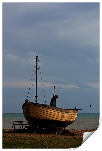 The Old Sailor in Hastings Print by Dawn O'Connor