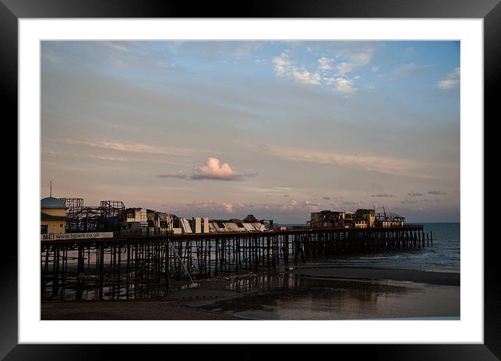 Hastings Pier and the Firemen 2 Framed Mounted Print by Dawn O'Connor