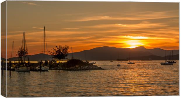 Sunset over English Bay Vancouver Canada Canvas Print by David Belcher