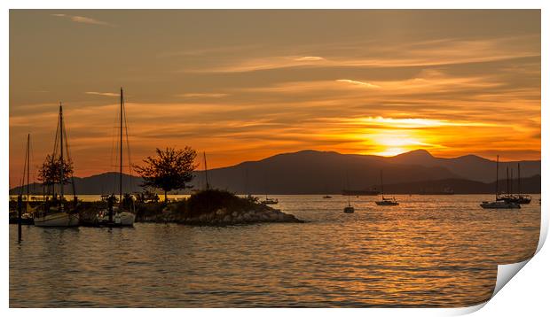 Sunset over English Bay Vancouver Canada Print by David Belcher