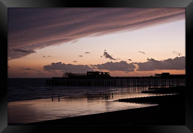 Hastings Pier - Purple Sunset Framed Print by Dawn O'Connor