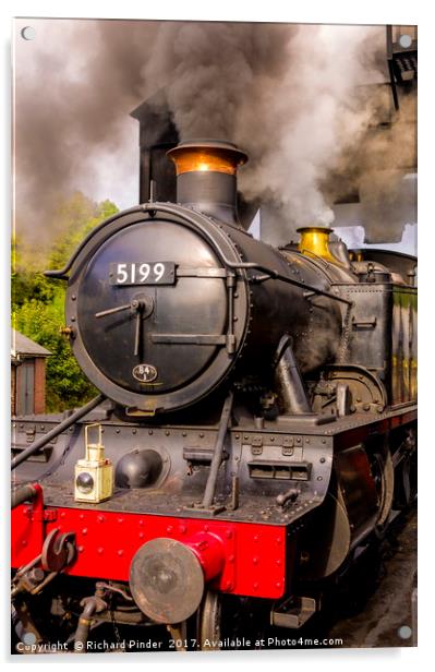GWR Steam Engine 5199 Acrylic by Richard Pinder