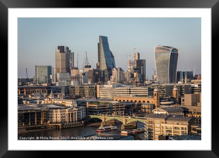 City of London Panorama Framed Mounted Print by Philip Pound