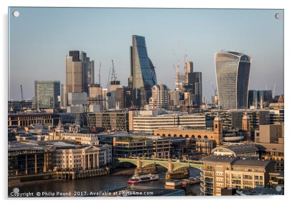 City of London Panorama Acrylic by Philip Pound
