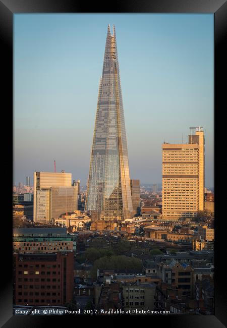 The Shard at Dusk Framed Print by Philip Pound