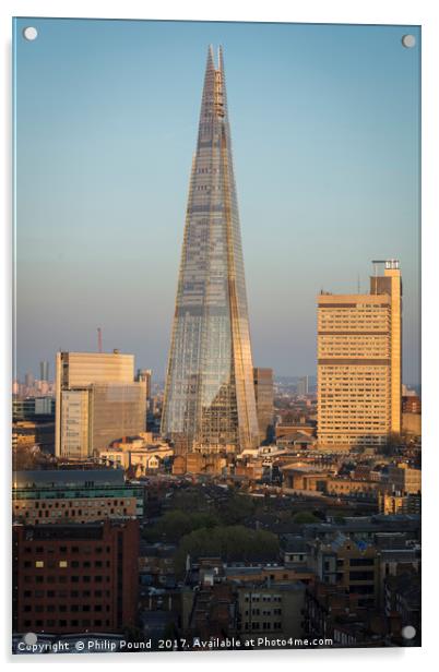 The Shard at Dusk Acrylic by Philip Pound